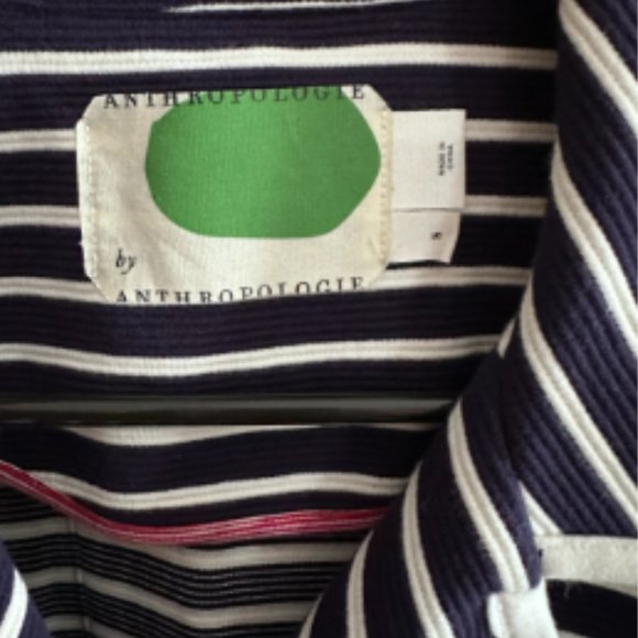 Anthropologie Striped Peacoat - Sz S - Worn once! - Picture 3 of 4